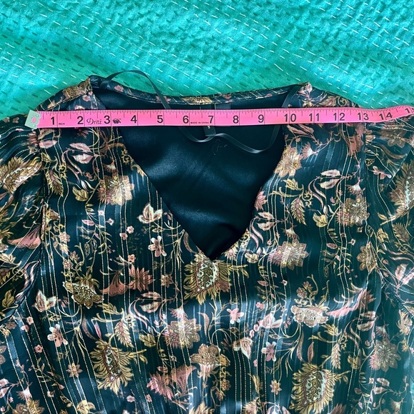 Vero Moda Floral Metallic Print Short Dress - M - Picture 12 of 15